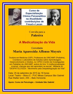 2015 Convite palestra aparecida Moyses Medicalizacao da vida